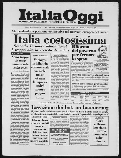 Italia oggi : quotidiano di economia finanza e politica